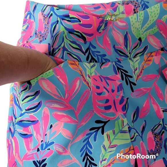 Lilly Pulitzer Reid Shorts Womens Size 0 XS UPF 50+ Luxletic Porto Blue Golf NWT - Picture 8 of 16